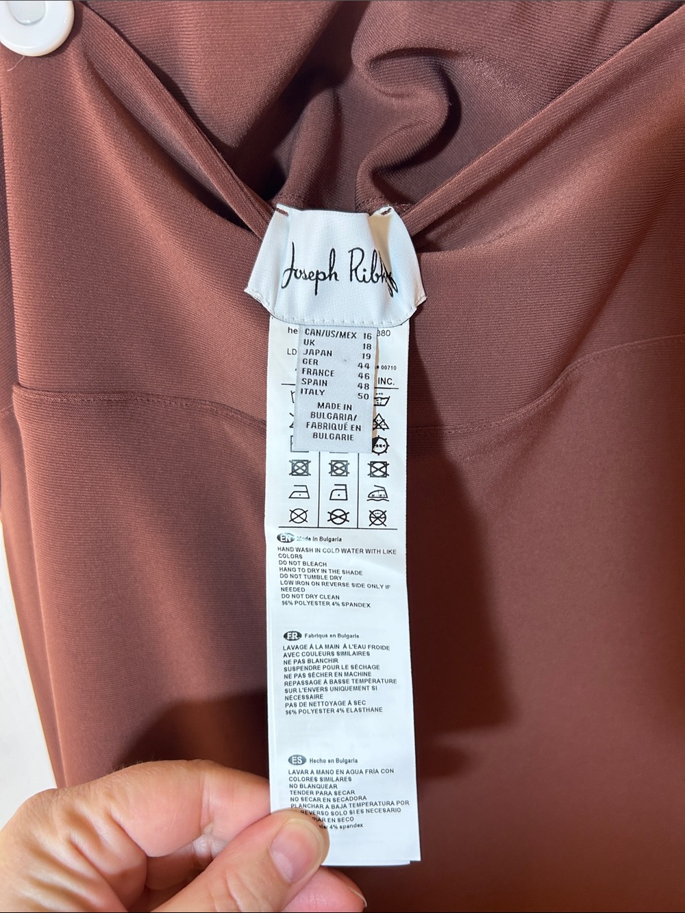 Joseph Ribkoff Women's High-Waist Brown Stretch Wide Leg cropped pants size 16 - Picture 4 of 6